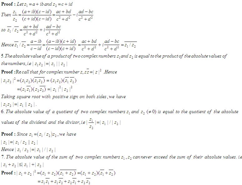 Some Properties of Complex Numbers - High School Mathematics - 2